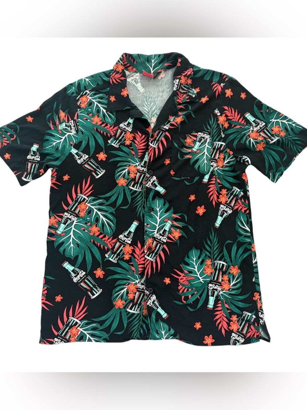 Coca Cola Hawaiian Aloha Shirt Button Down Short Sleeve XL